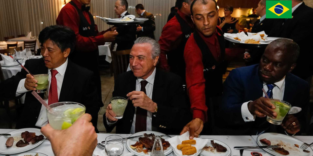 President Michel Temer hosts a dinner party to Ambassadors at Steak Bull